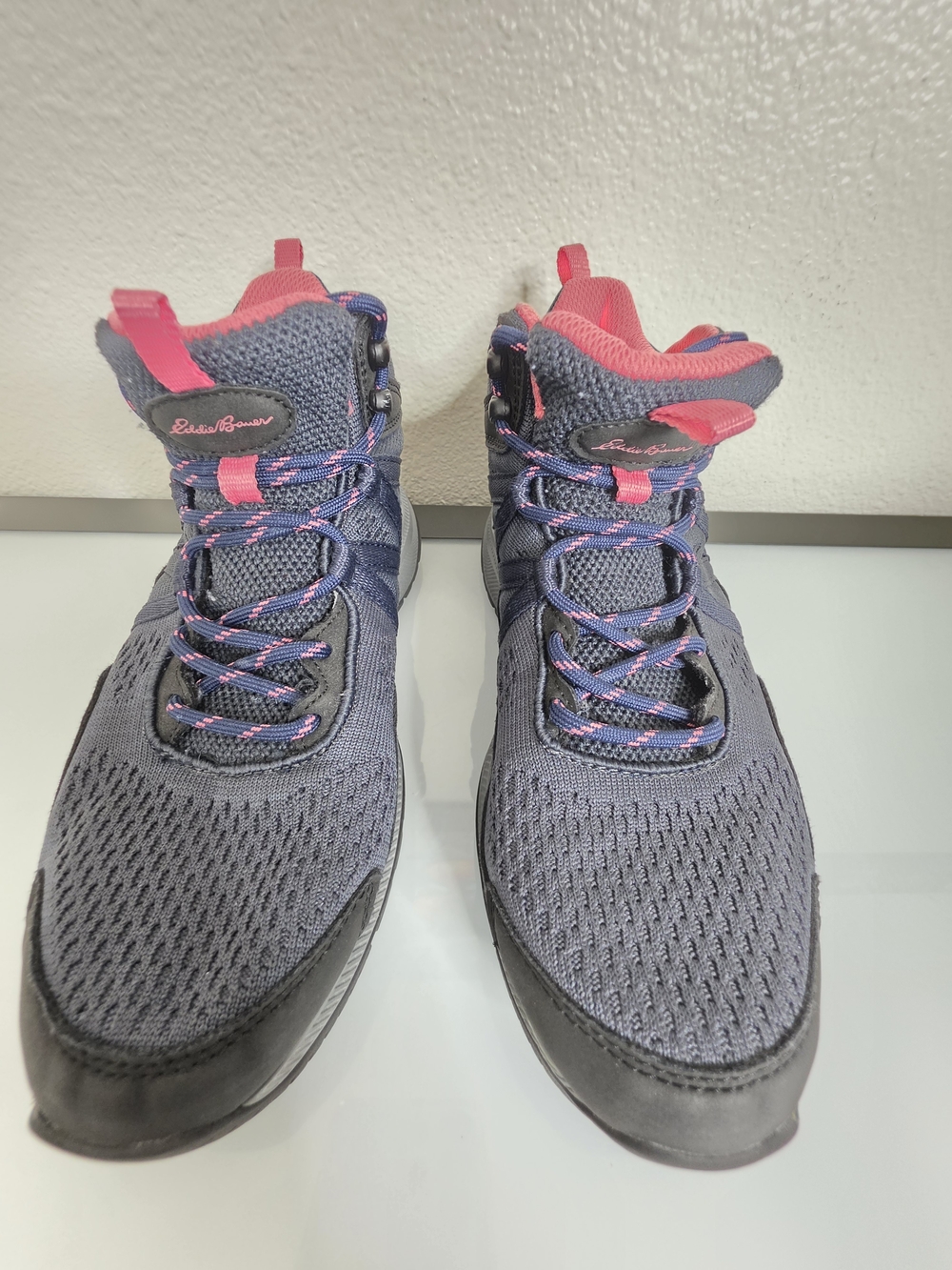 Eddie Bauer Womens Lukla Hiking Boots Grey Pink Ankle Shoes Size 9M - Picture 8 of 10